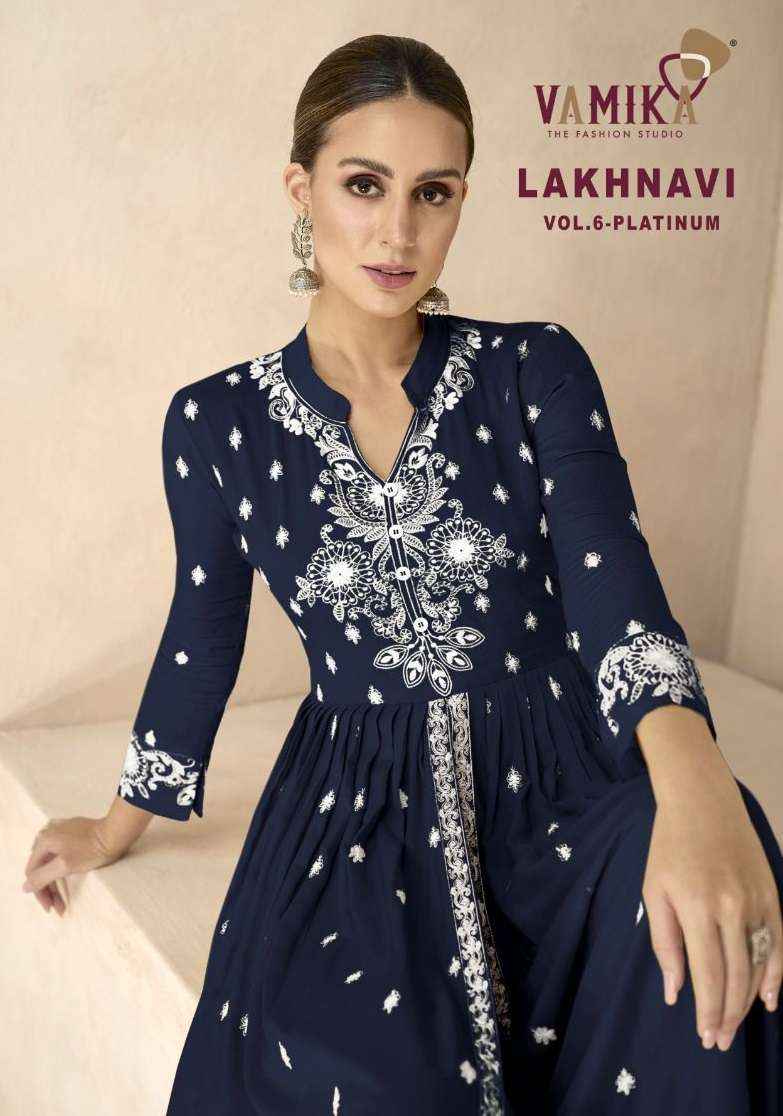 Vamika Lakhnavi Vol 6 Platinum Readymade Rayon Dress 5 pcs Catalogue