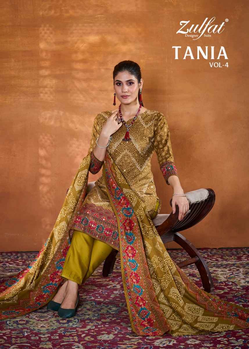 Zulfat Tania Vol 4 Cotton Dress Material Wholesale Ladies Suits Supplier