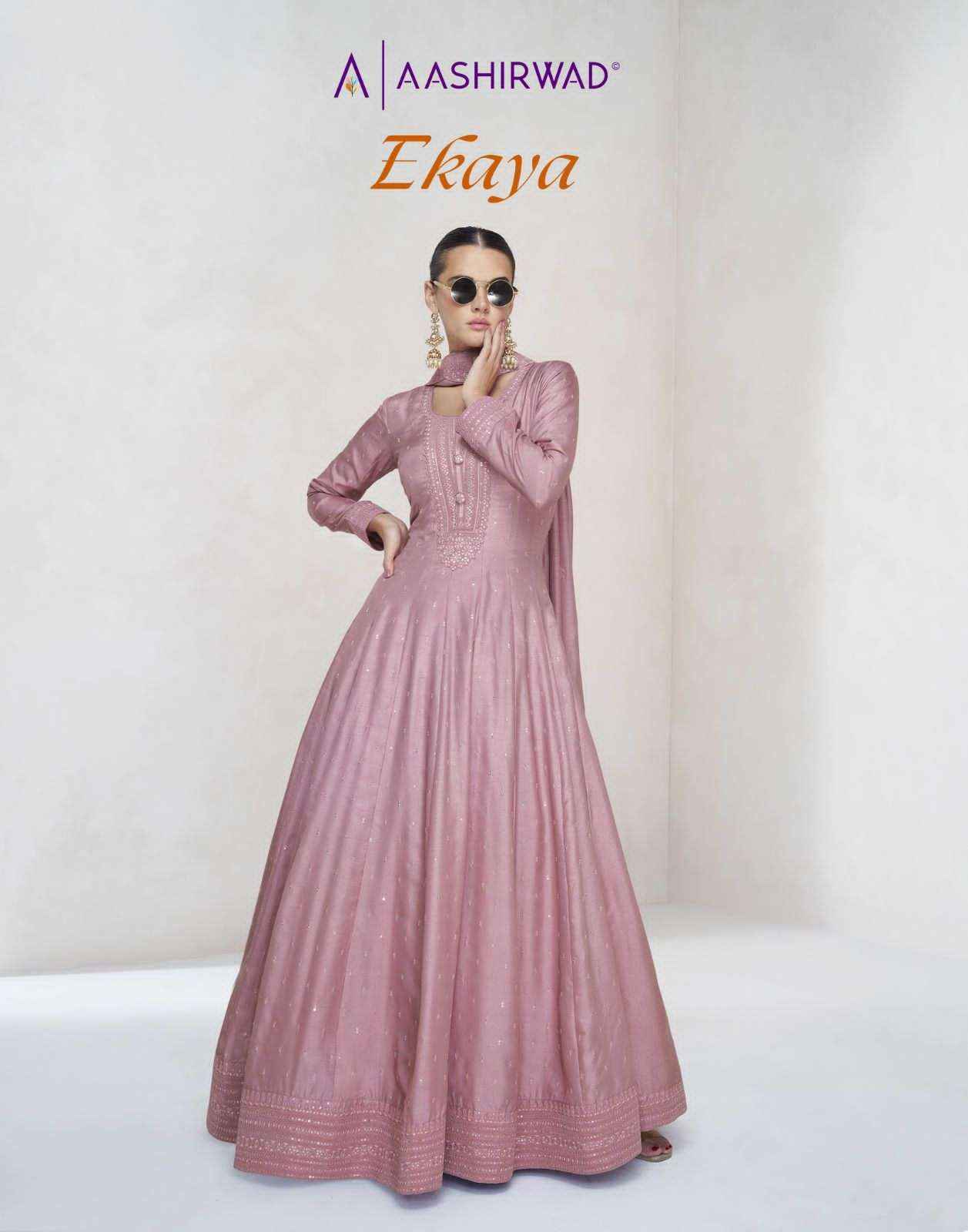 Aashirwad Creation Ekaya Readymade Silk Dress 5 pcs Catalogue