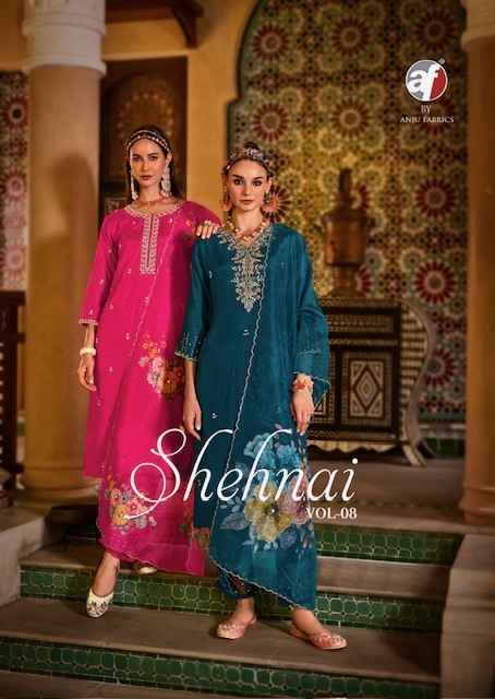 Anju Fabrics Shehnai Vol 8 Readymade Dola Silk Dress 6 Pc Catalog