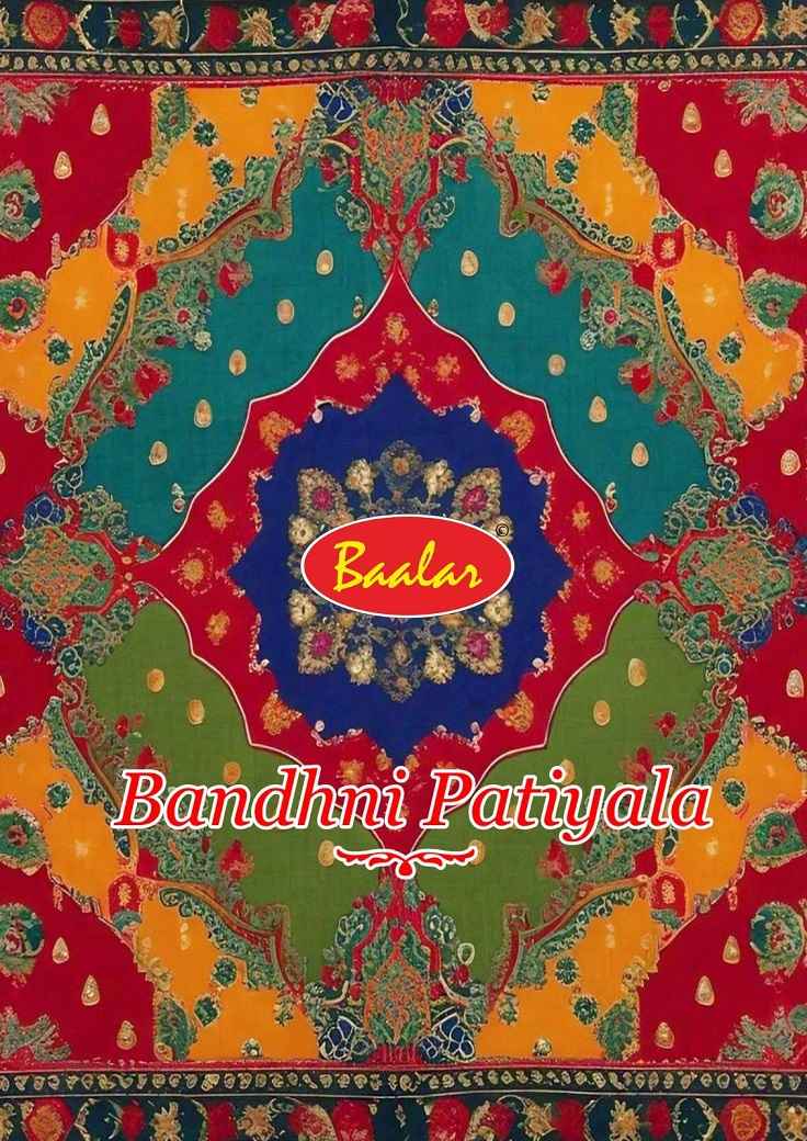 Baalar Bandhni Patiyala Cotton Dress Material 12 pcs Catalogue