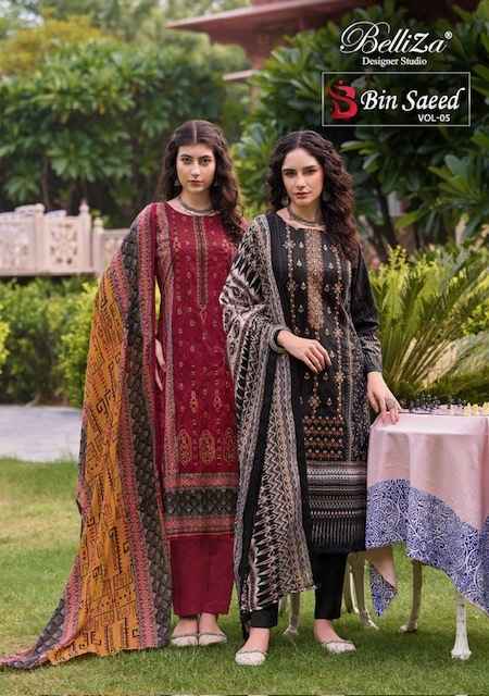 Belliza Bin Saeed Vol-5 Cotton Dress Material 8 pcs Catalogue