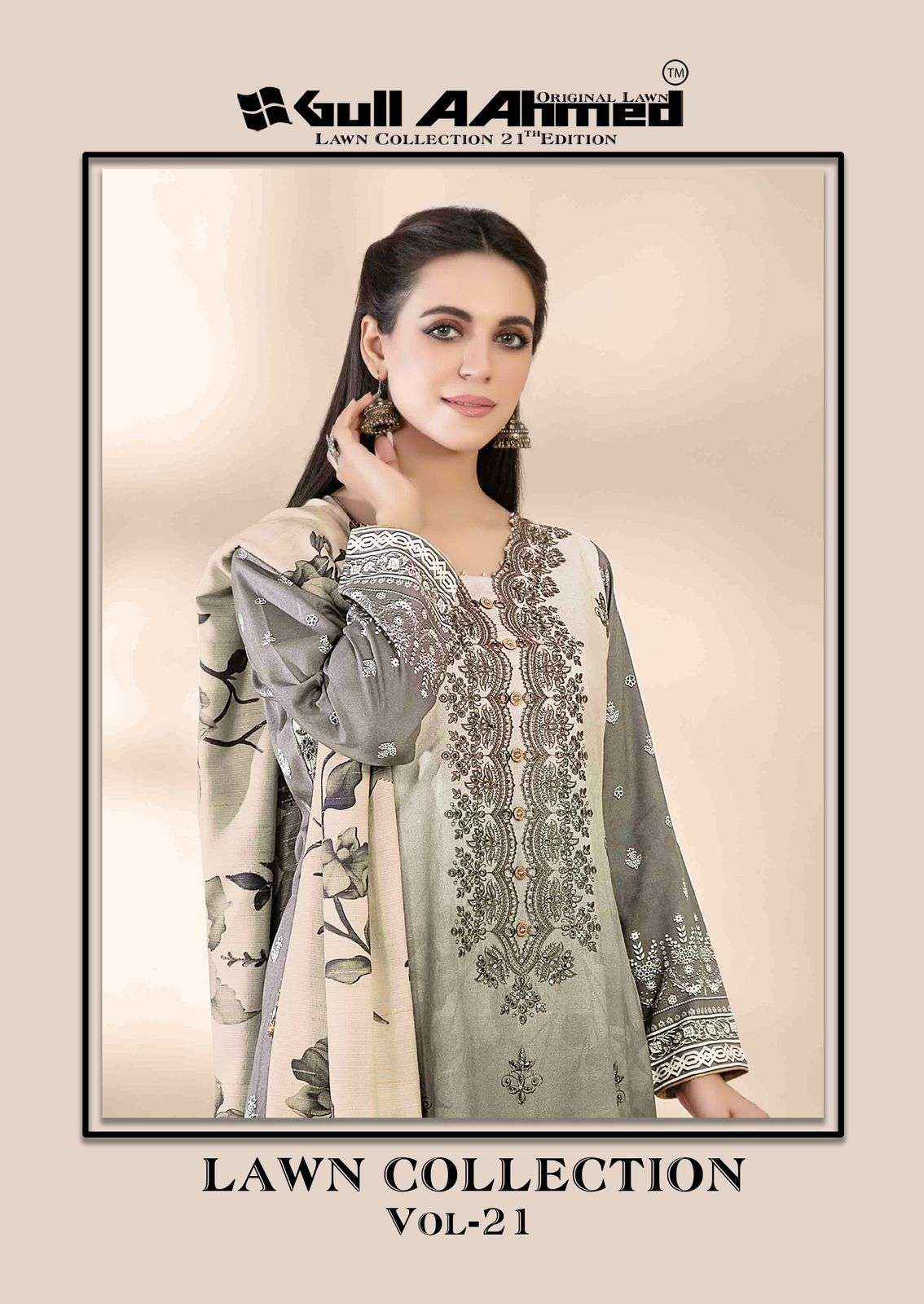 Gull Aahmed Lawn Collection Vol 21 Lawn Cotton Dress Material 6 pcs Catalogue