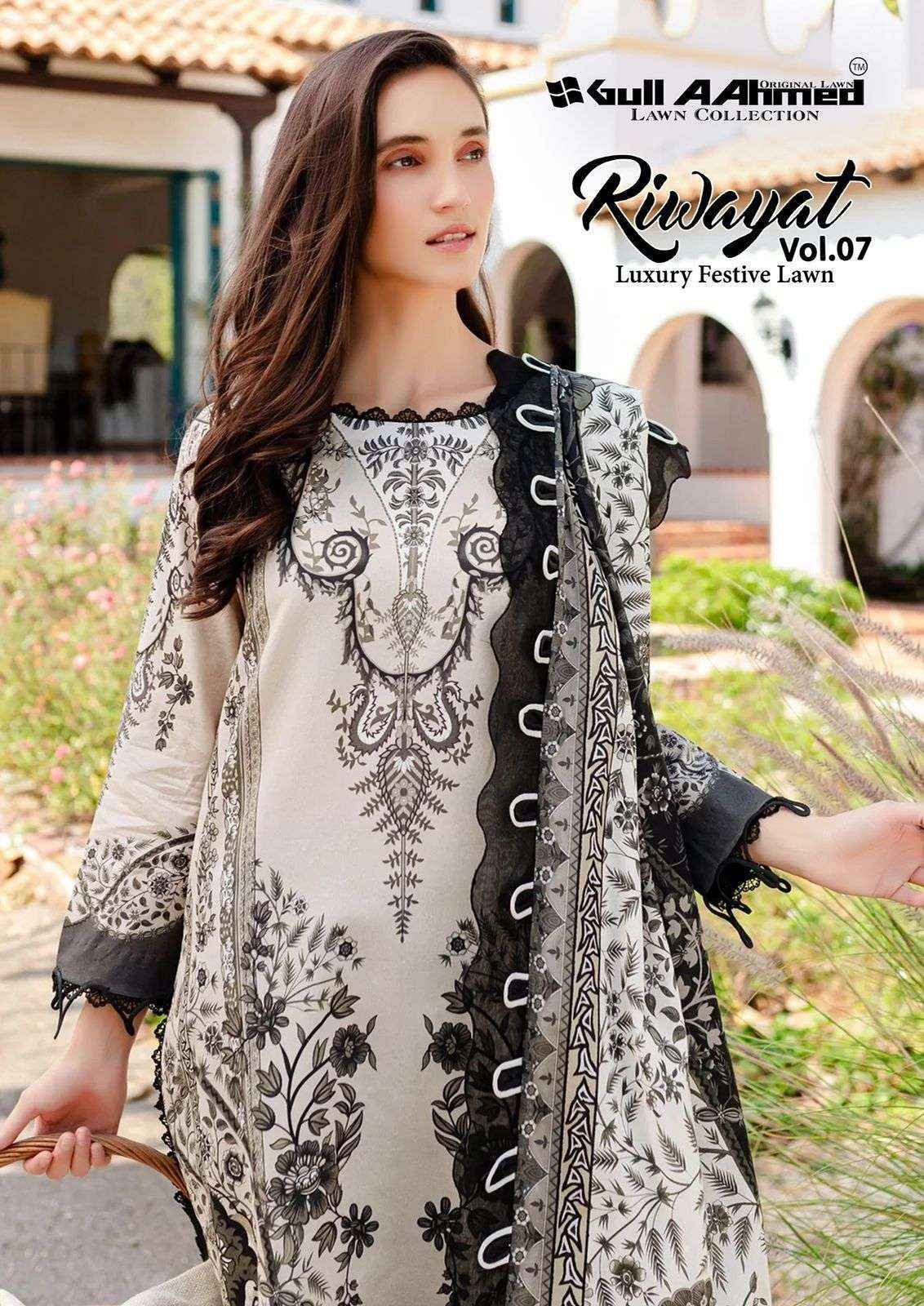 Gull Aahmed Riwayat Vol 7 Readymade Lawn Cotton Dress 6 pcs Catalogue