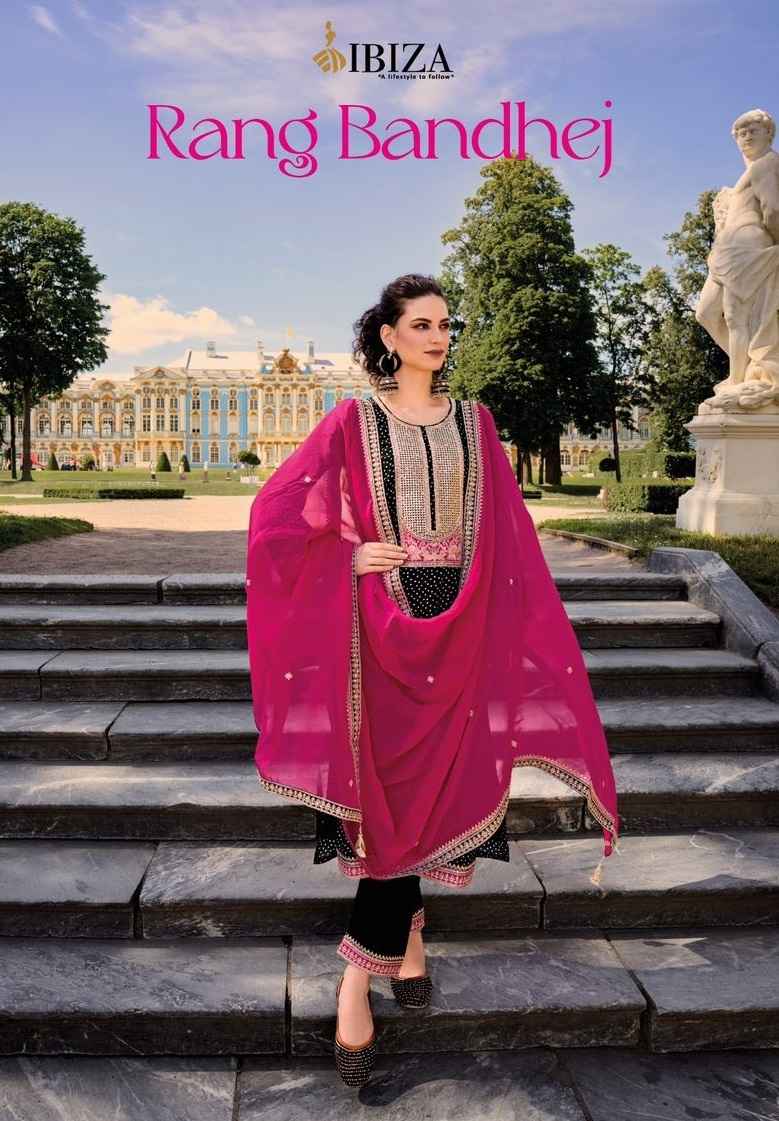 Ibiza Rang Bandhej Silk Dress Material 6 pcs Catalogue