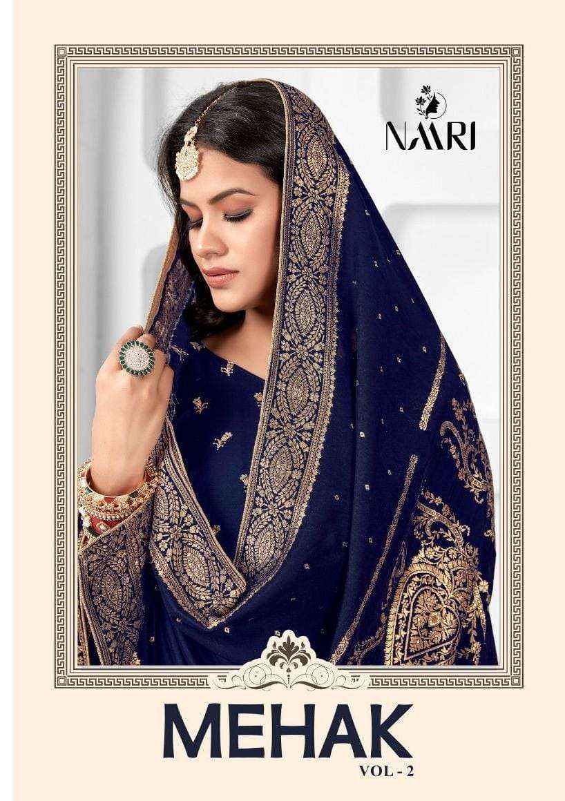 Naari Mehak Vol 2 Muslin Jacquard Dress Material 4 pcs Catalogue