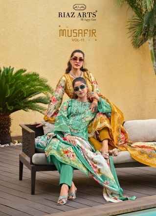 Riaz Arts Musafir Vol 11 Lawn Cotton Dress Material 8 pcs Catalogue