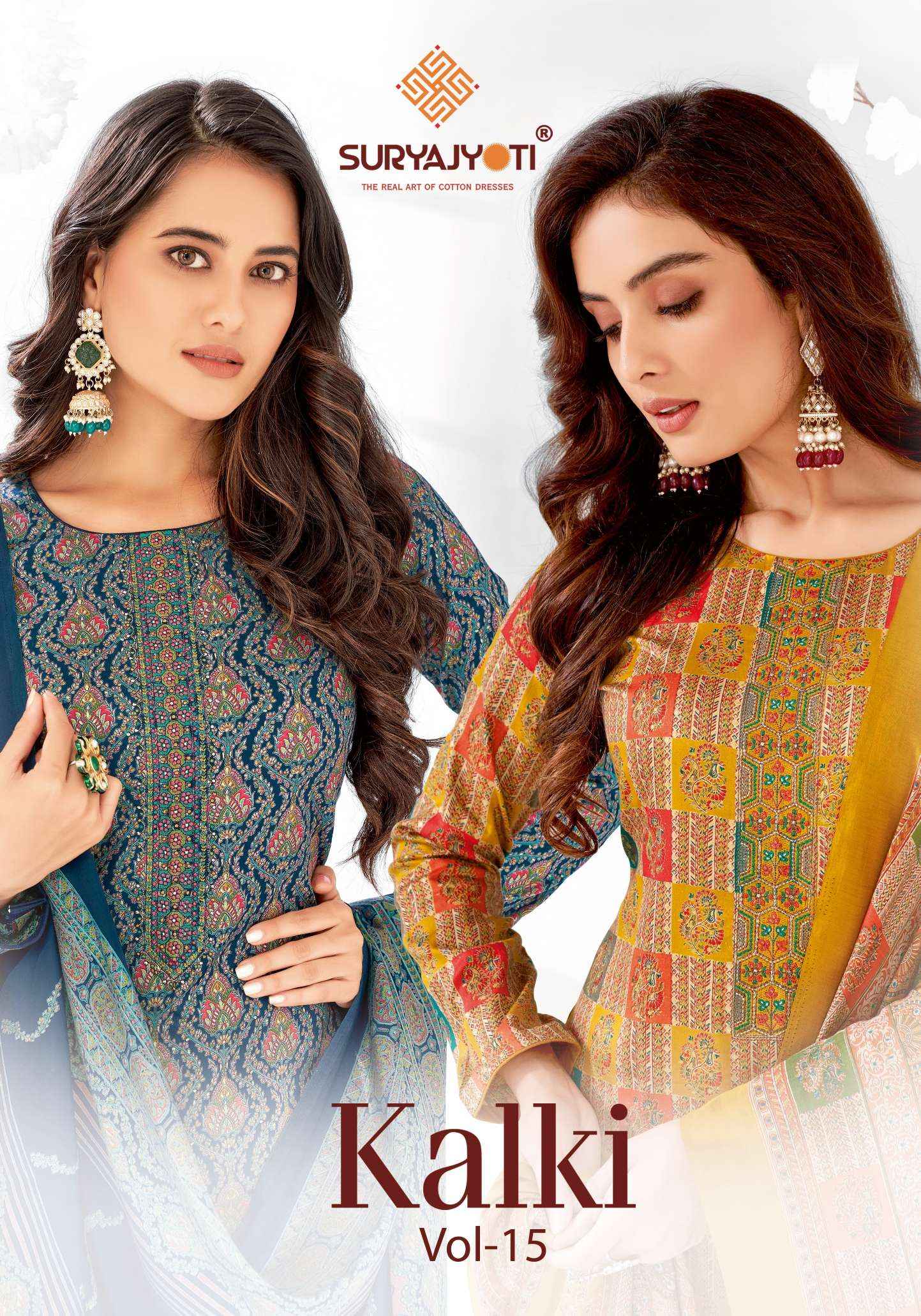 Suryajyoti Kalki Vol 15 Jam Satin Dress Material 8 Pc Catalouge