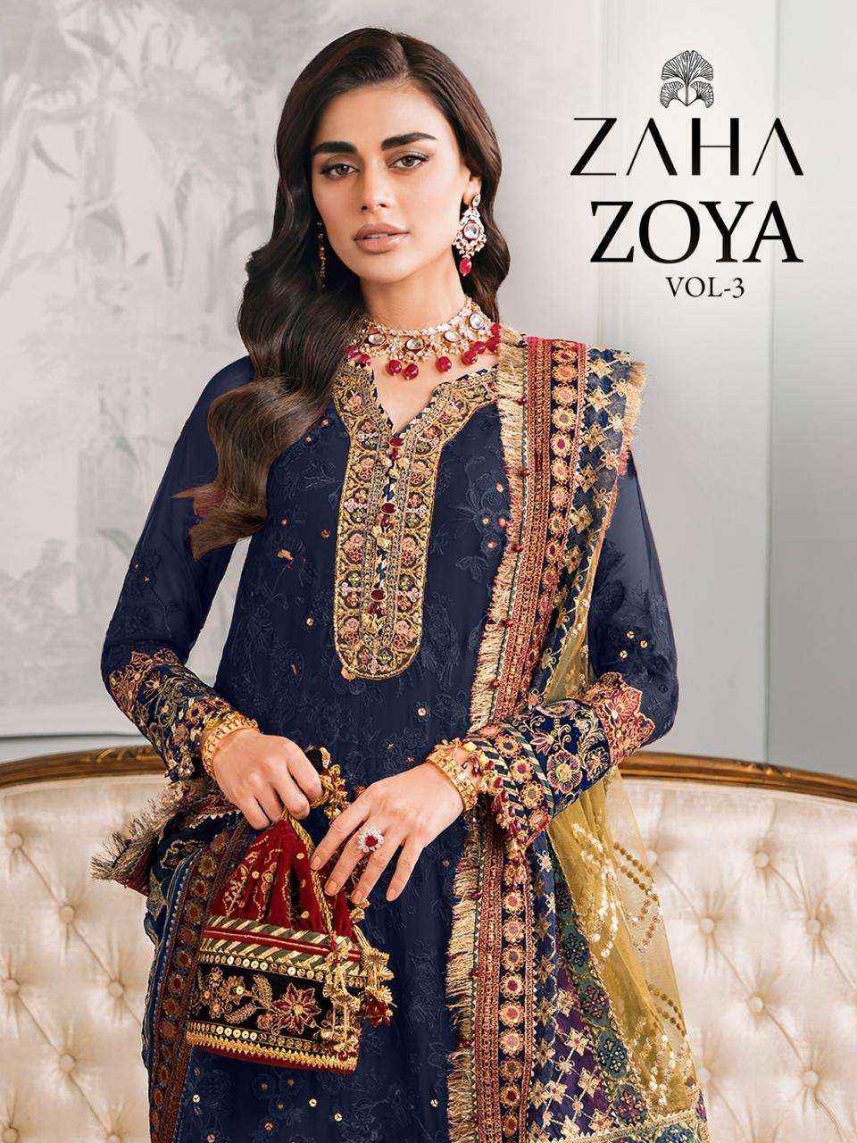 Zaha Zoya Vol 3 Georgette Dress Material 4 pcs Catalogue
