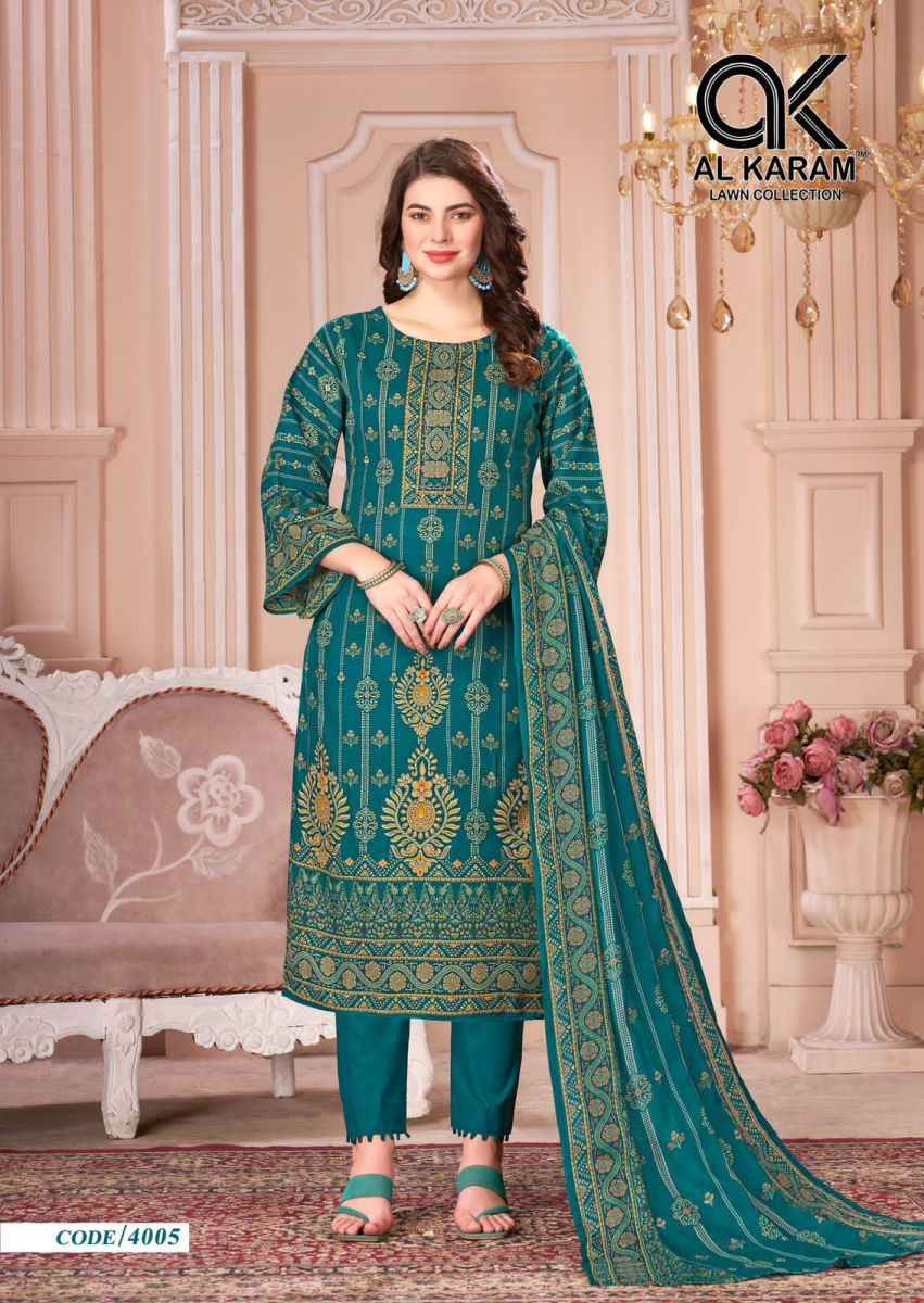 Al Karam Mahjabeen Vol 4 Cotton Dress Material 8 pcs Catalogue