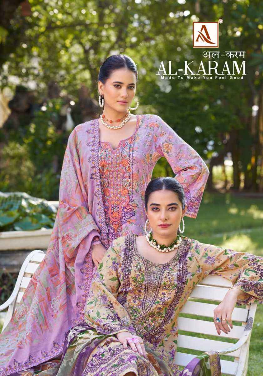 Alok Al Karam Cotton Dress Material 8 pcs Catalogue