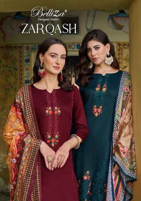 Belliza Zarqash Jam Dress Material 8 pcs Catalogue