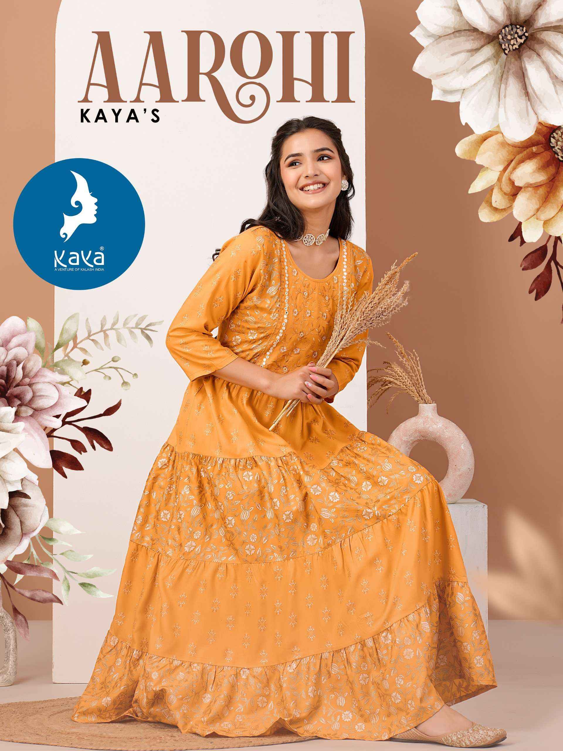 Kaya Aarohi Rayon Kurti 6 pcs Catalogue