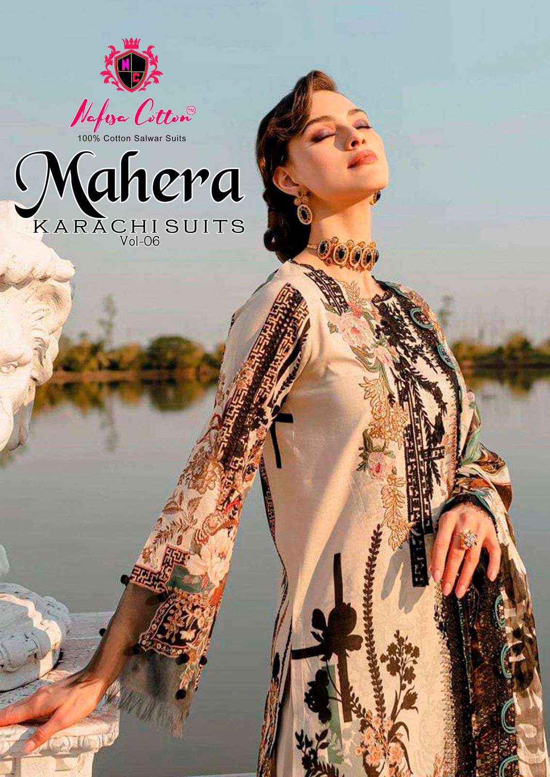 Nafisa Cotton Mahera Karachi Suits Vol 6 Cotton Dress Material 6 pcs Catalogue