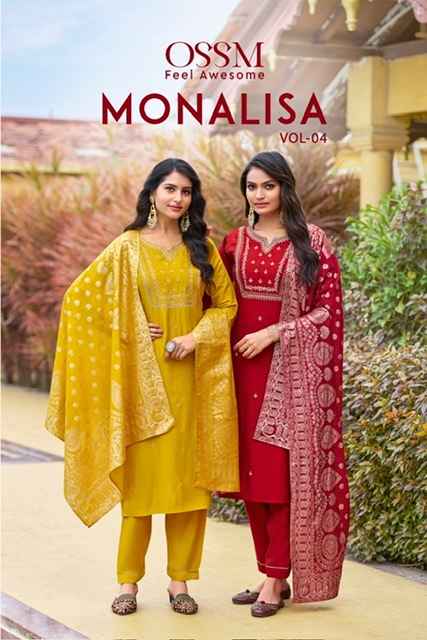 Ossm Monalisa Vol 4 Viscose Roman Silk Kurti Combo 6 pcs Catalogue