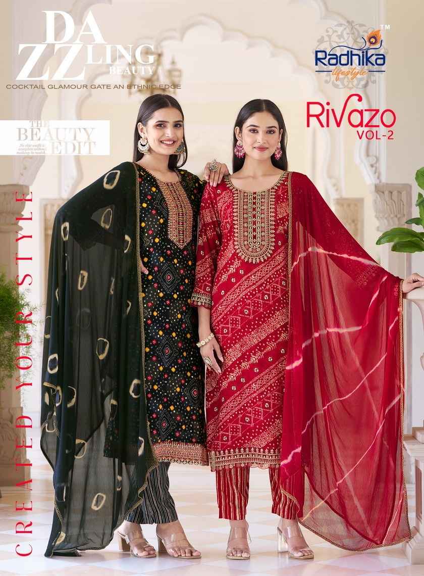 Radhika Lifestyle Rivazo Vol 2 Reyon Kurti Combo 6 pcs Catalogue