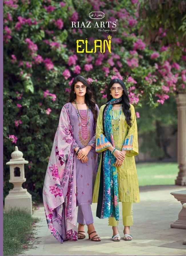 Riaz Arts Elan Karachi Lawn Dress Material 7 pcs Catalogue