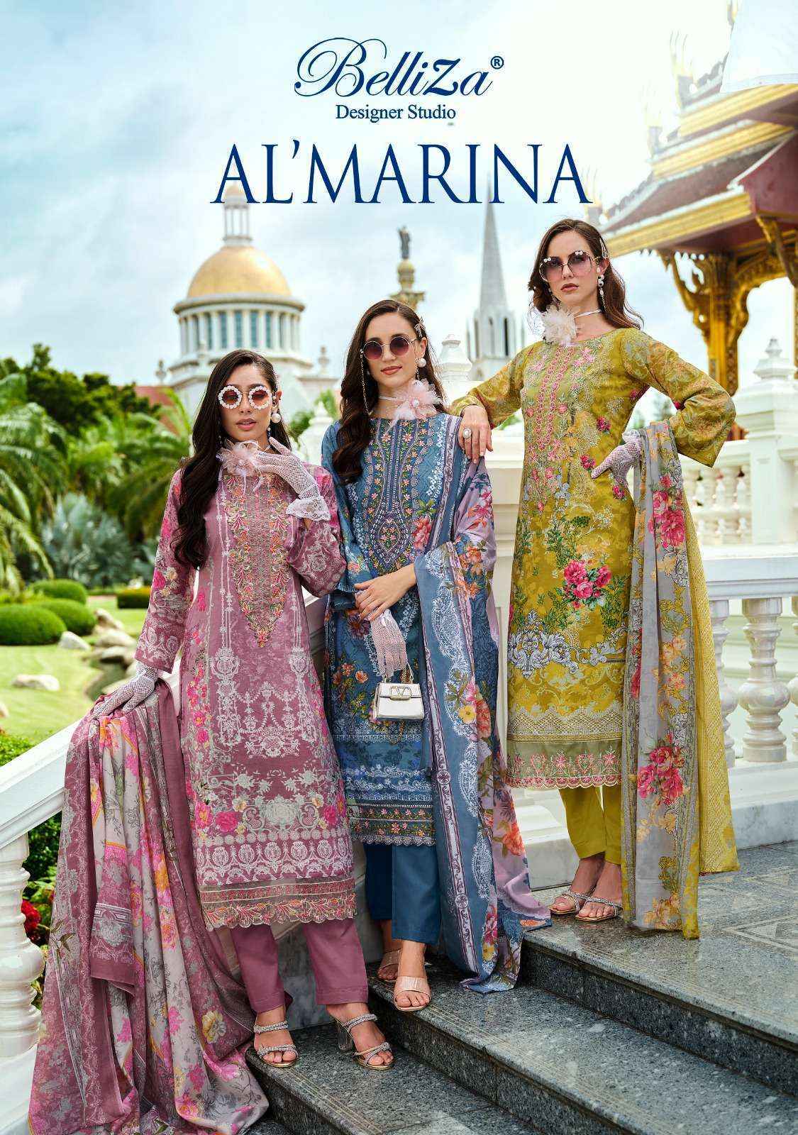 Belliza Al Marina Cotton Dress Material 8 pcs Catalogue