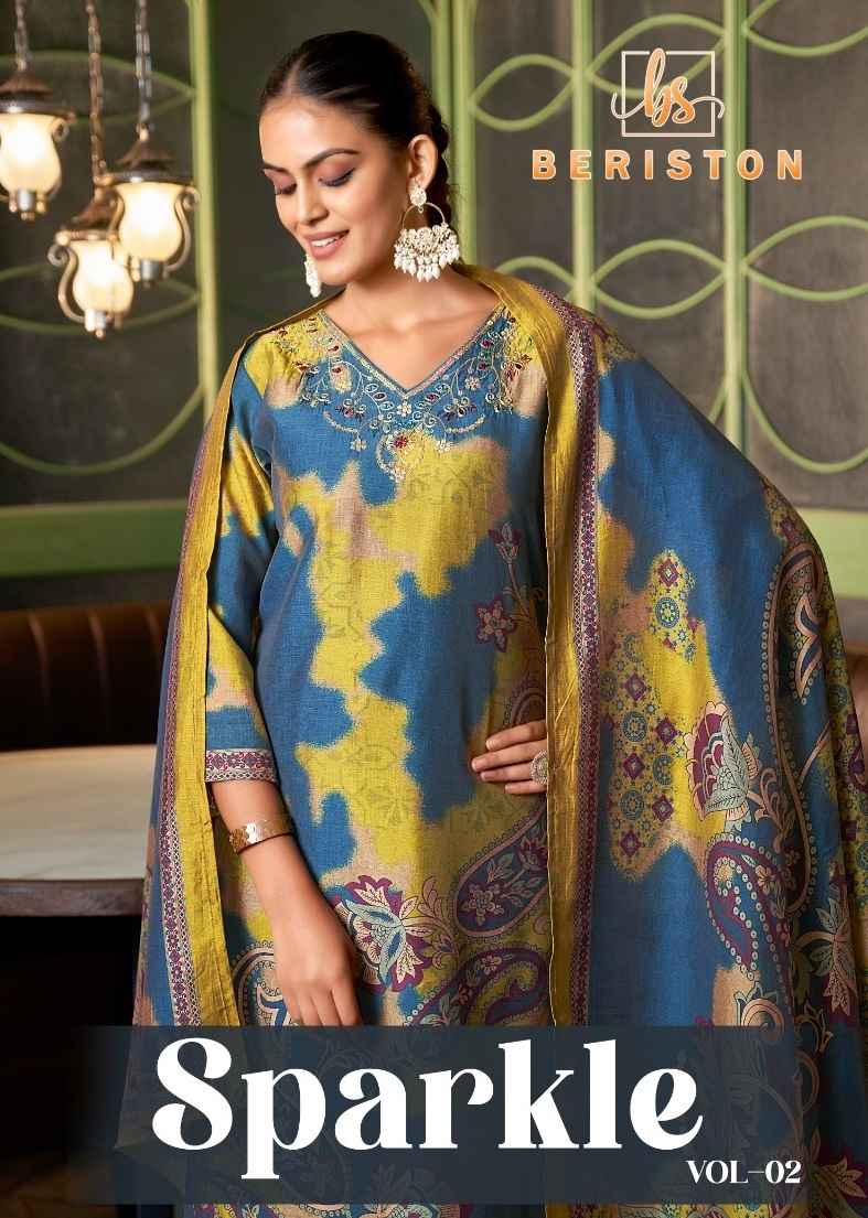 Briston Sparkle Vol-2 Viscose Silk Readymade Suit (6 pcs Catalogue)