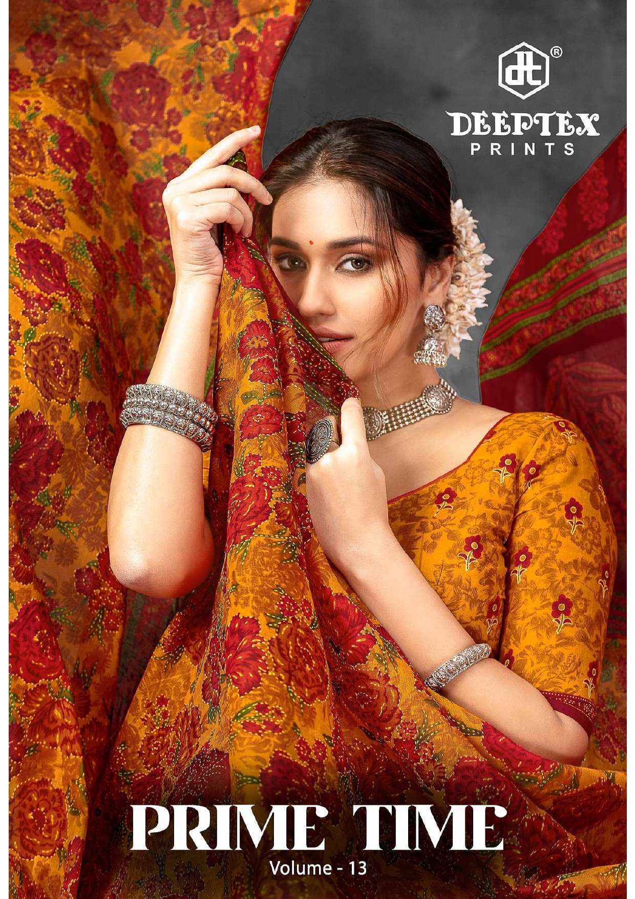 Deeptex Prime Time Vol 13 Cotton Saree 10 pcs Catalogue