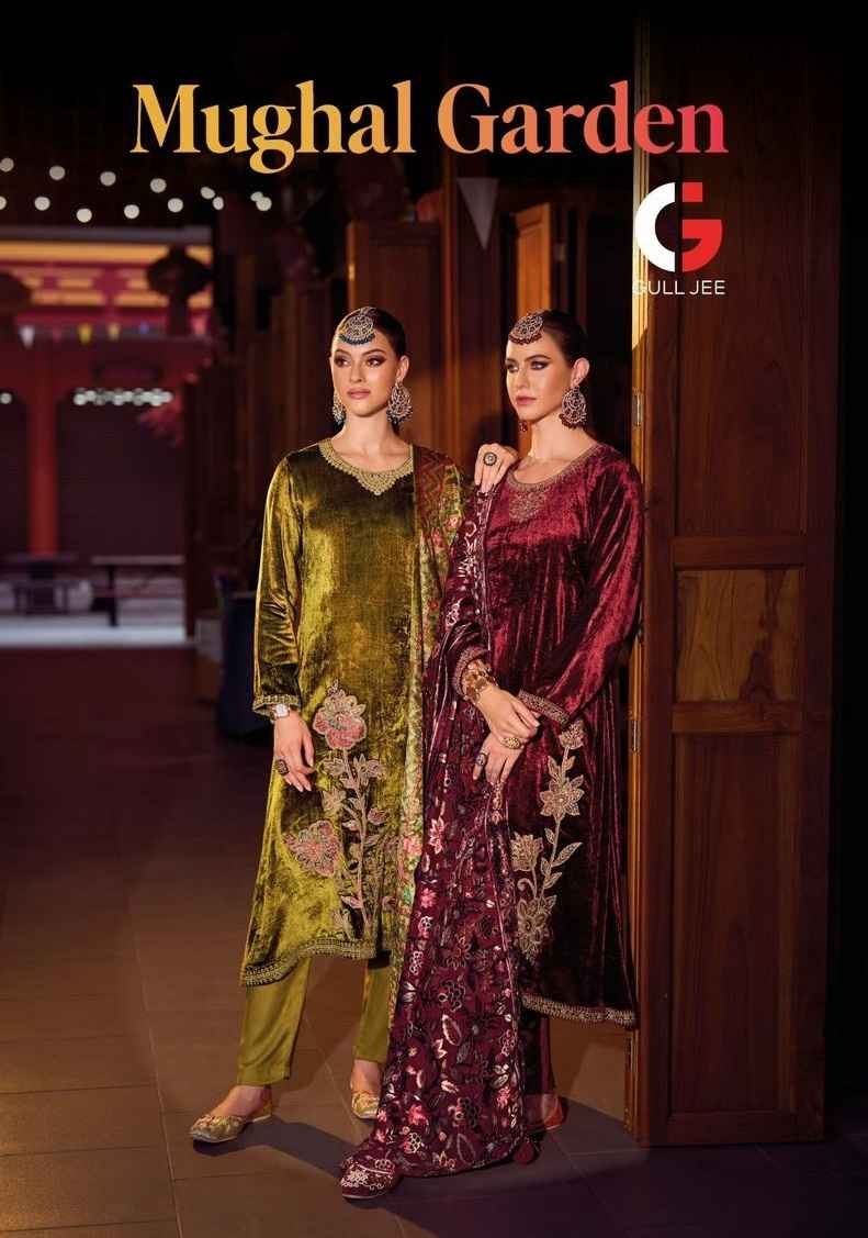 Gull Jee Mughal Garden Velvet Dress Material 6 pcs Catalogue