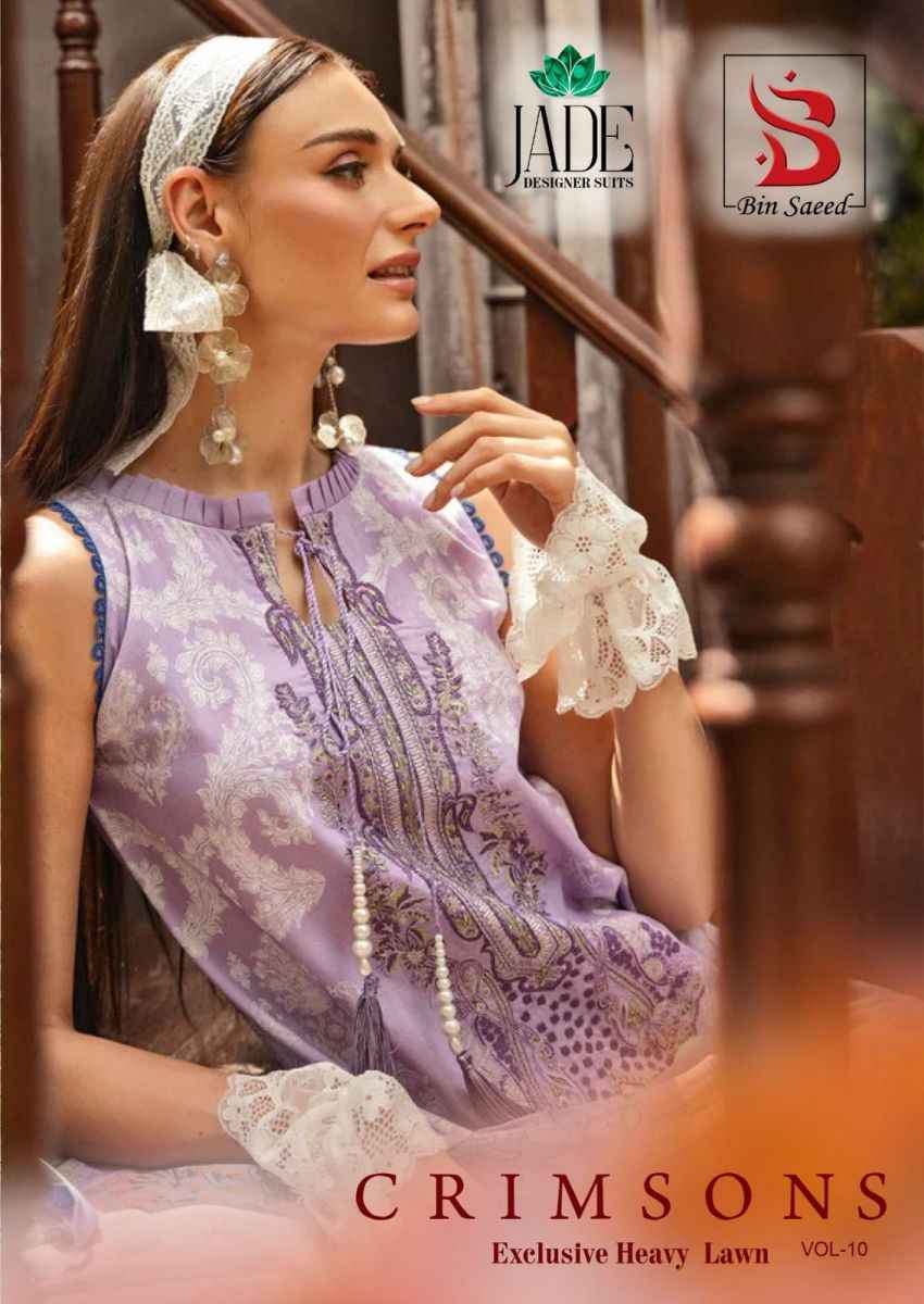 Jade Crimson Exclusive Heavy Lawn Collection Vol 10 Cotton Dress Material 6 pc Cataloge