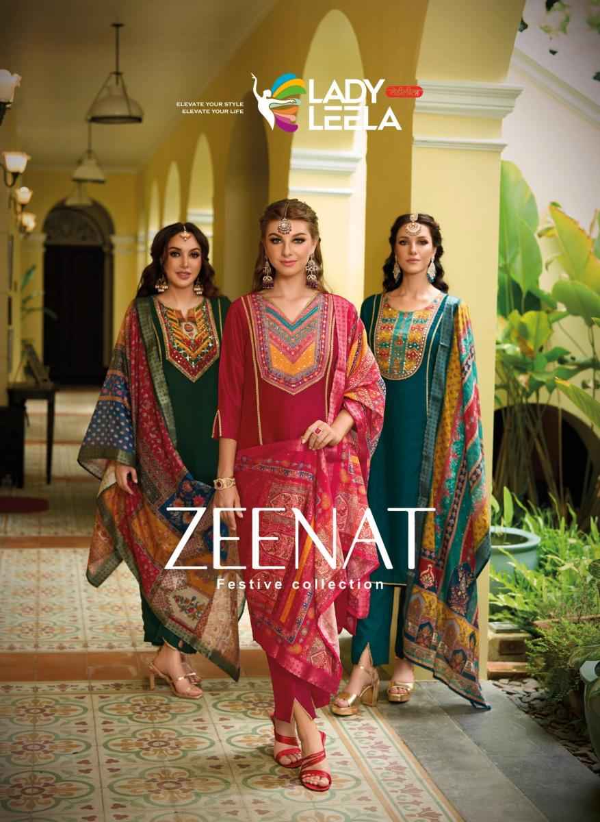 Lady Leela Zeenat Vichitra Silk Readymade Suit (6 pcs Catalogue)