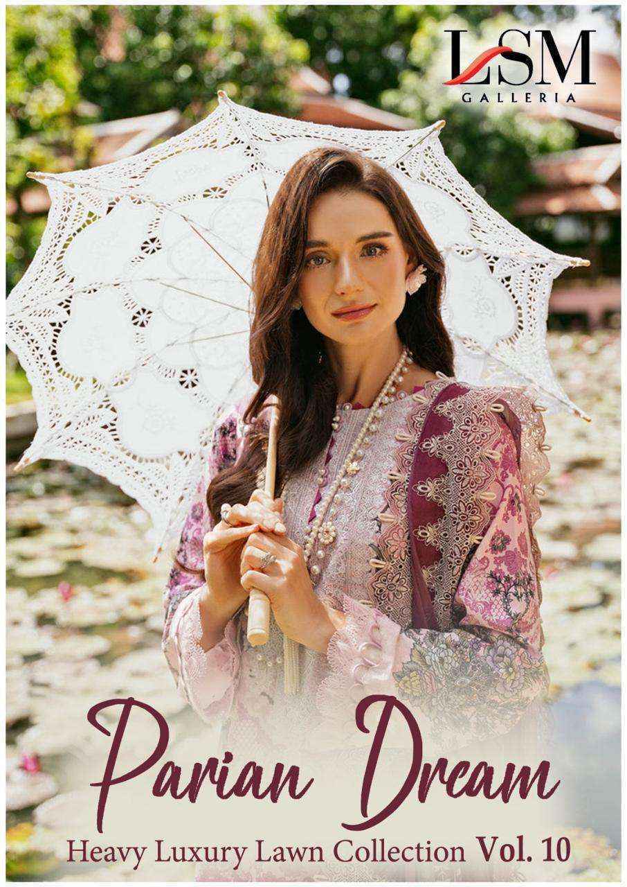 LSM Galleria Parian Dream Vol 10 Readymade Lawn Dress 6 pcs Catalogu