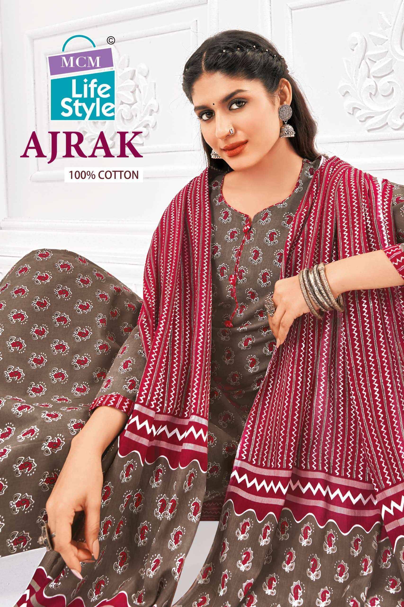 MCM Lifestyle Ajrak Vol 1 Cotton Dress Material 10 pcs Catalogue