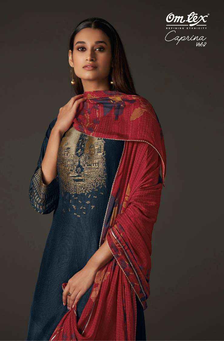 Omtex Caprina Vol 2 Silk Jacquard Dress Material 4 pcs Catalogue