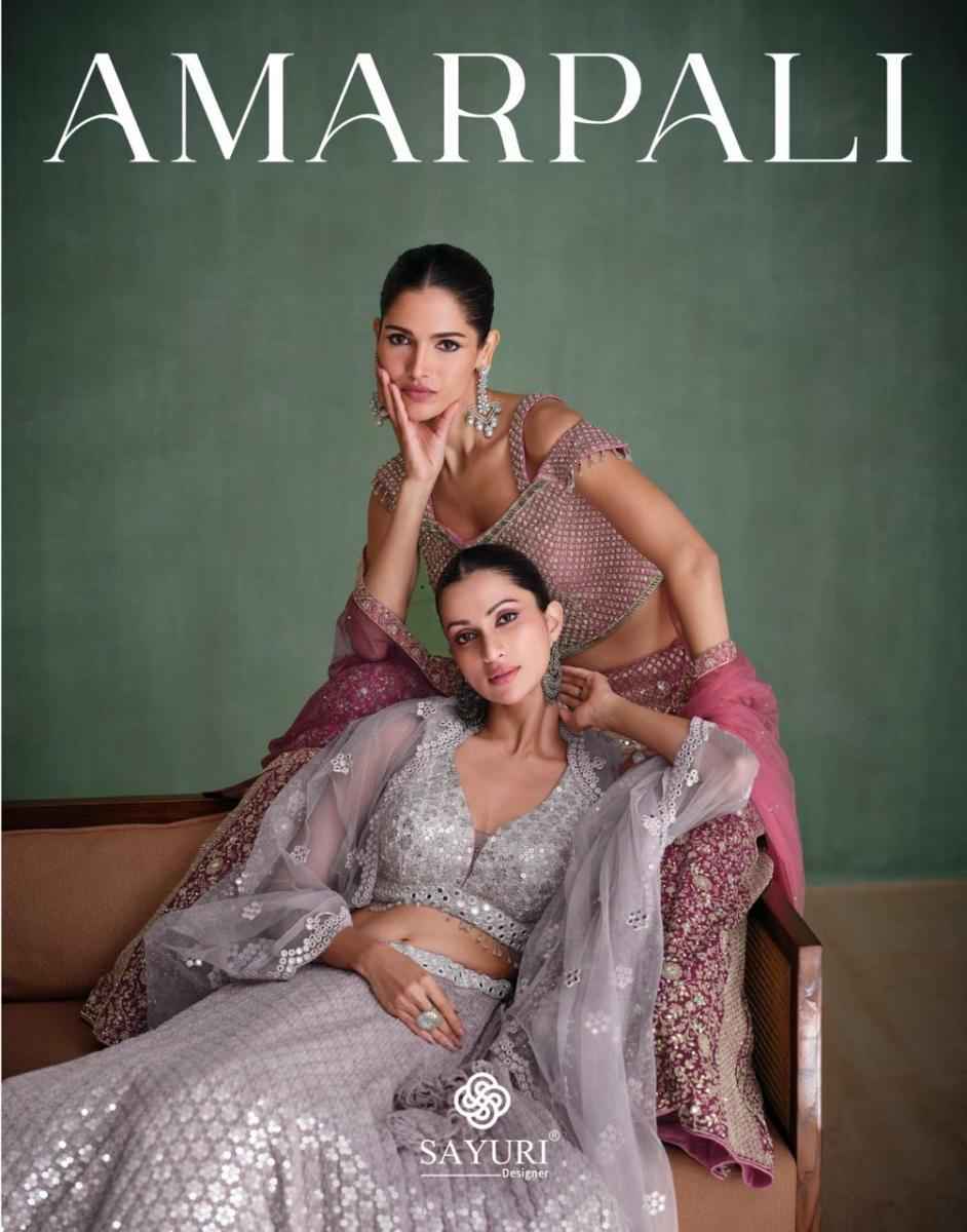Sayuri Designer Amarpali Georgette lehenga Choli 3 pcs Catalogue