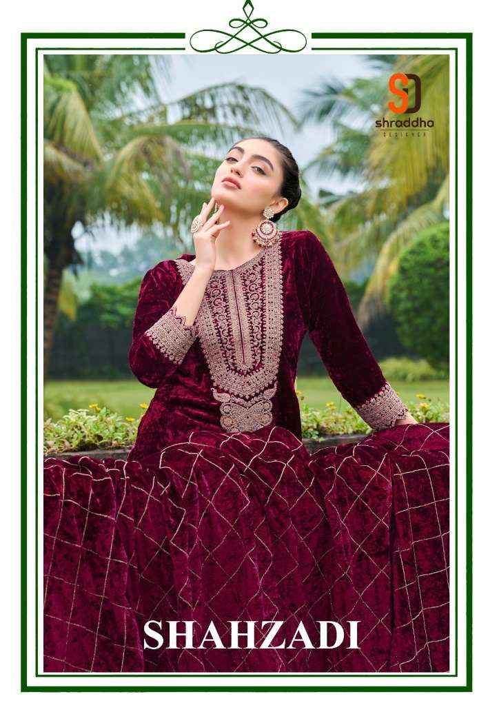 Shraddha Designer Shahzadi Velvet Dress Material 4 pcs Catalogue