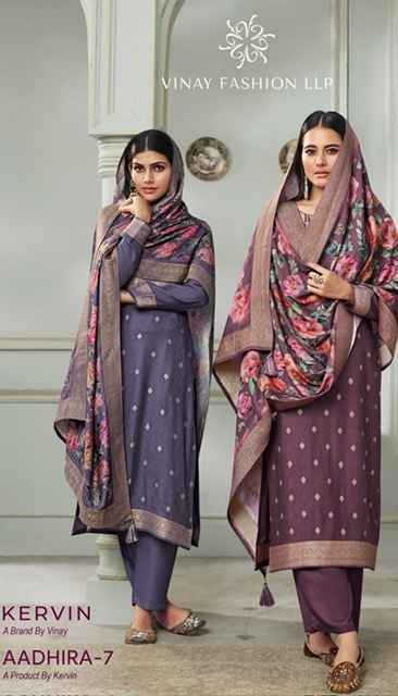 Vinay Fashion Kervin Aadhira Vol 7 Viscose Pashmina Dress Material 6 pcs Catalogue