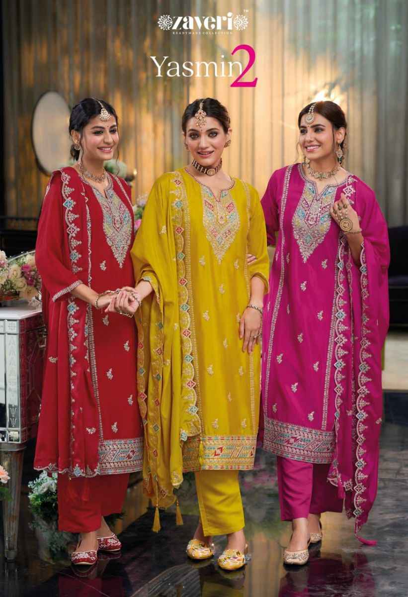 Zaveri Yasmin Vol-2 Heavy Chinon Readymade Suit (3 pcs Catalogue)