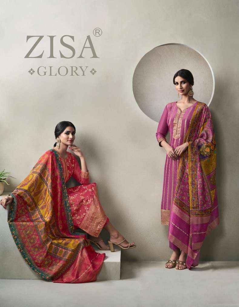 Zisa Glory Jacquard Dress Material 4 pcs Catalogue
