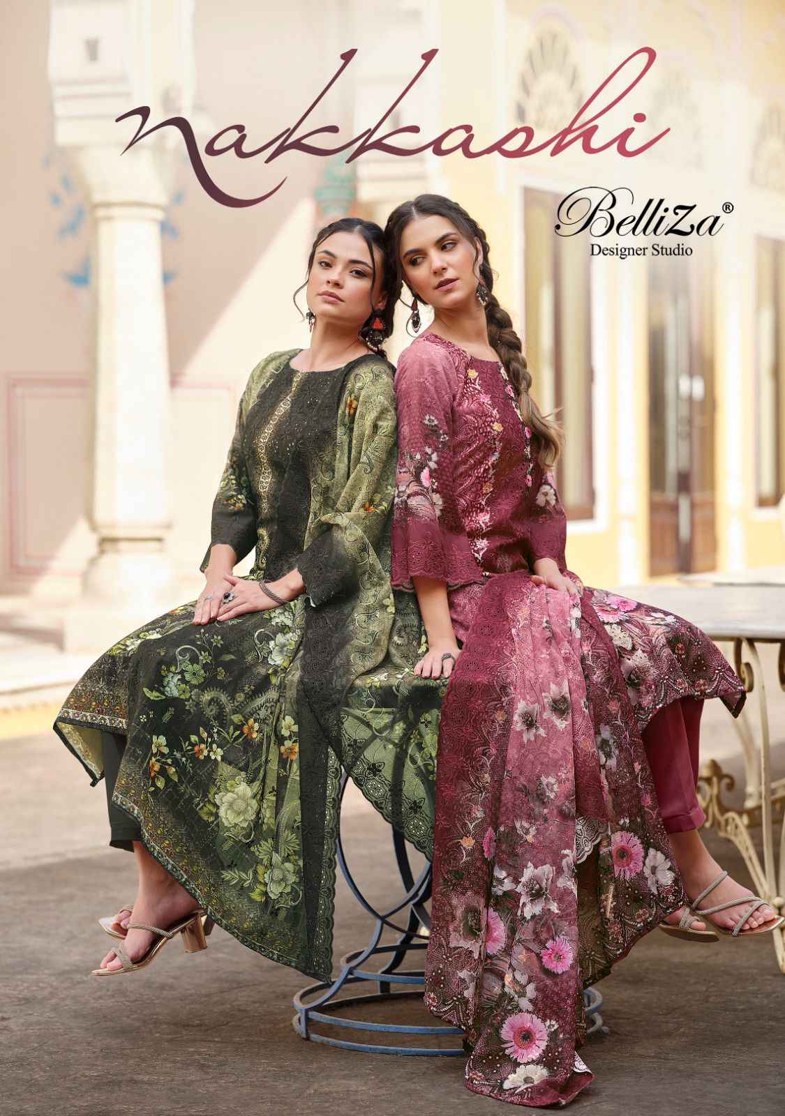 Belliza Nakkashi Cotton Dress Material 6 pcs Catalogue