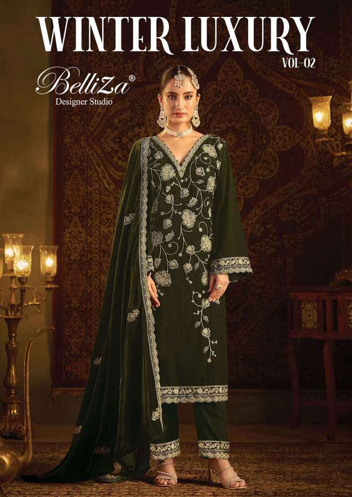 Belliza Winter Luxury Vol 2 Velvet Dress Material 4 pcs Catalogue