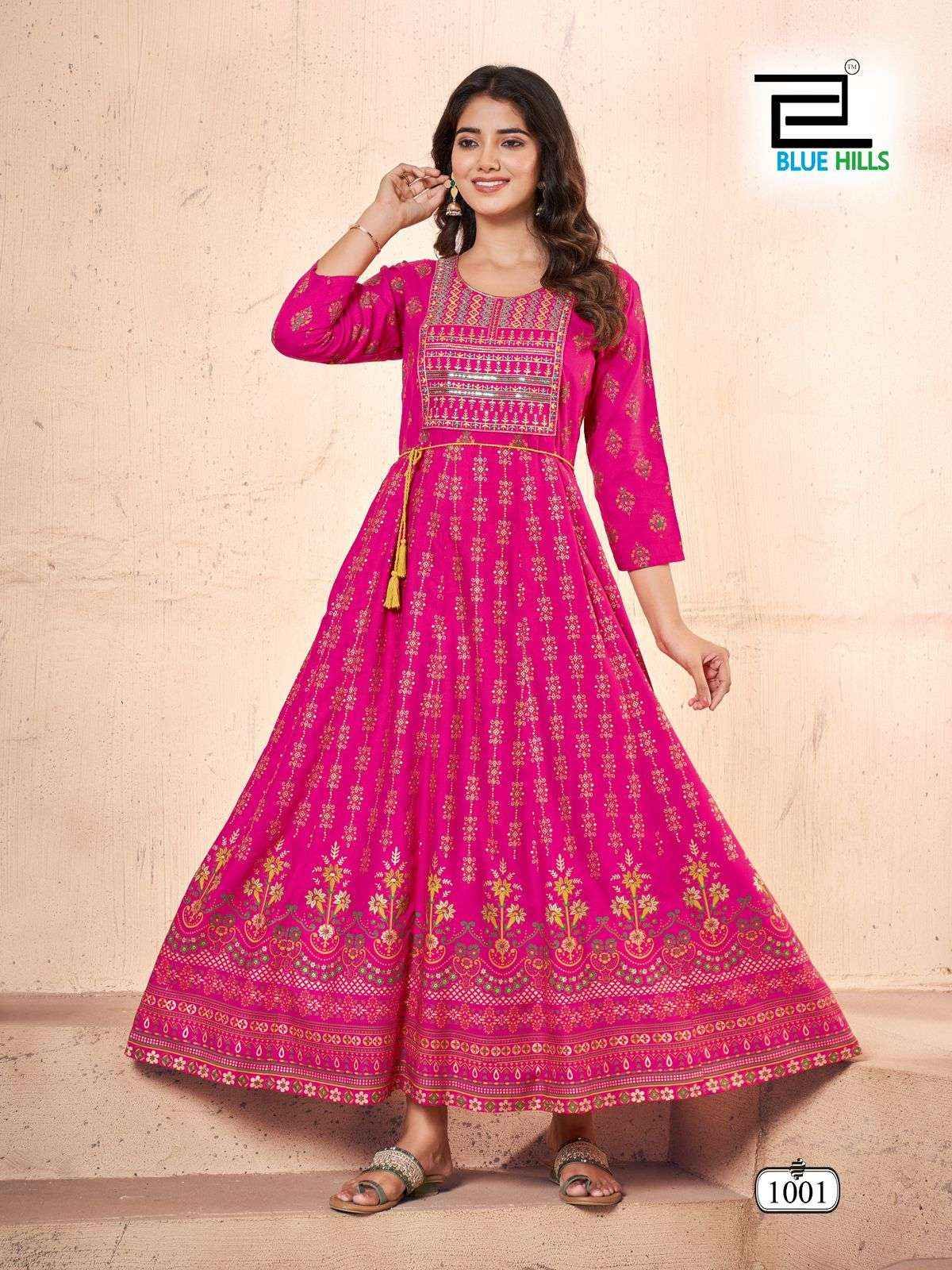 Blue Hills Festival Pro Max Rayon Anarkali Gown 8 pcs Catalogue