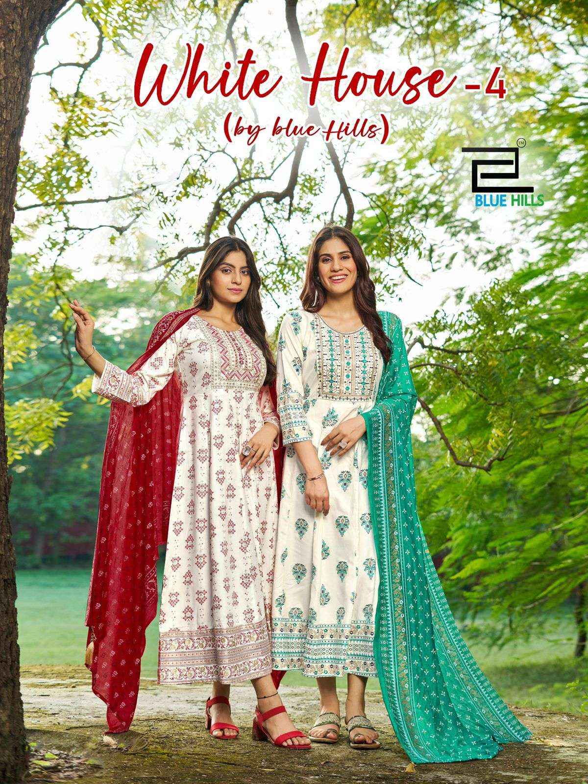 Blue Hills White House Vol 4 Rayon Gown With Dupatta 2 pcs Catalogue