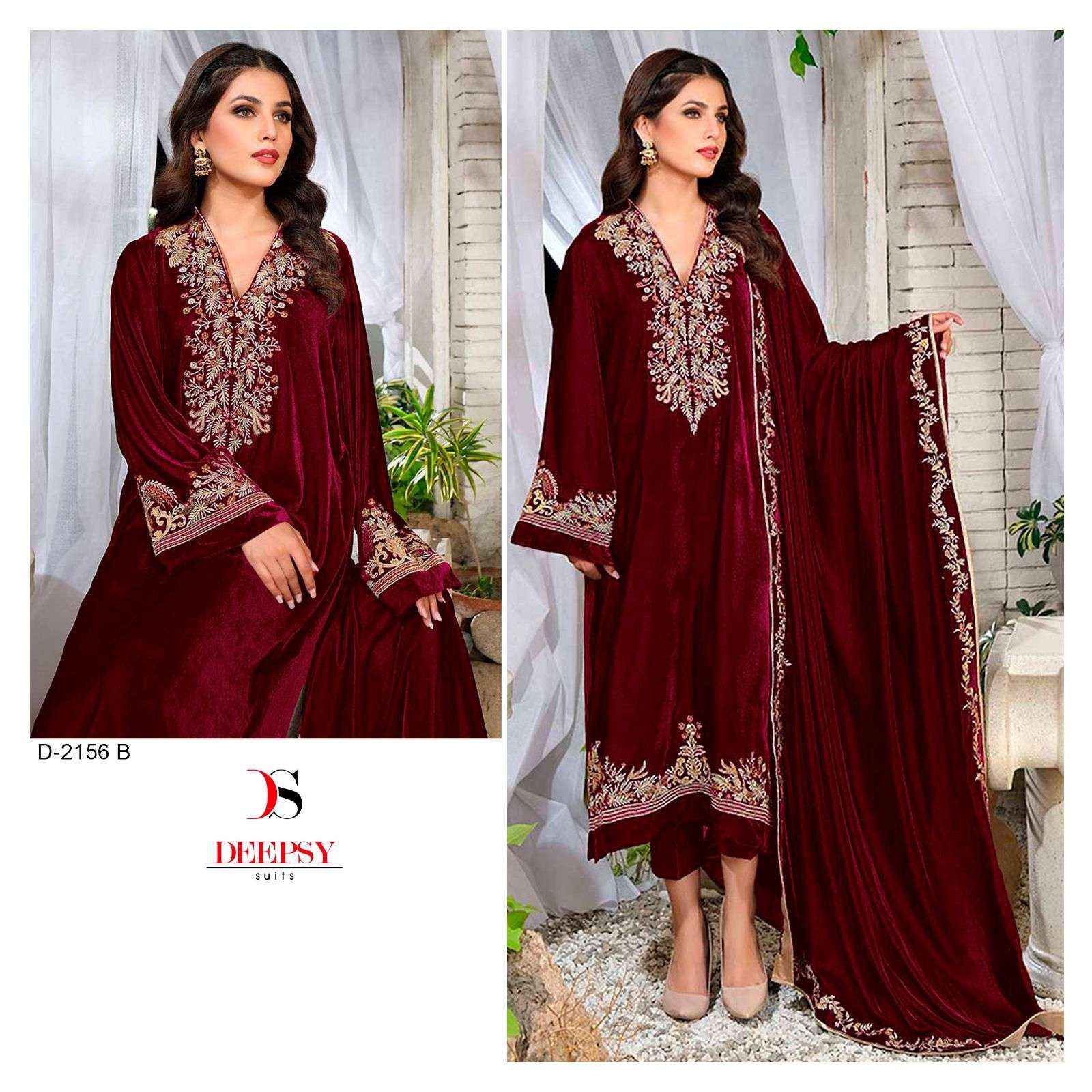 Deepsy D 2156 Velvet Dress Material 3 pcs Catalogue