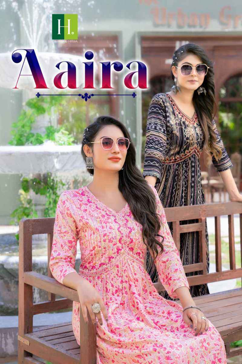 Hirwa Aaira Rayon Anarkali Gown 7 pcs Catalogue