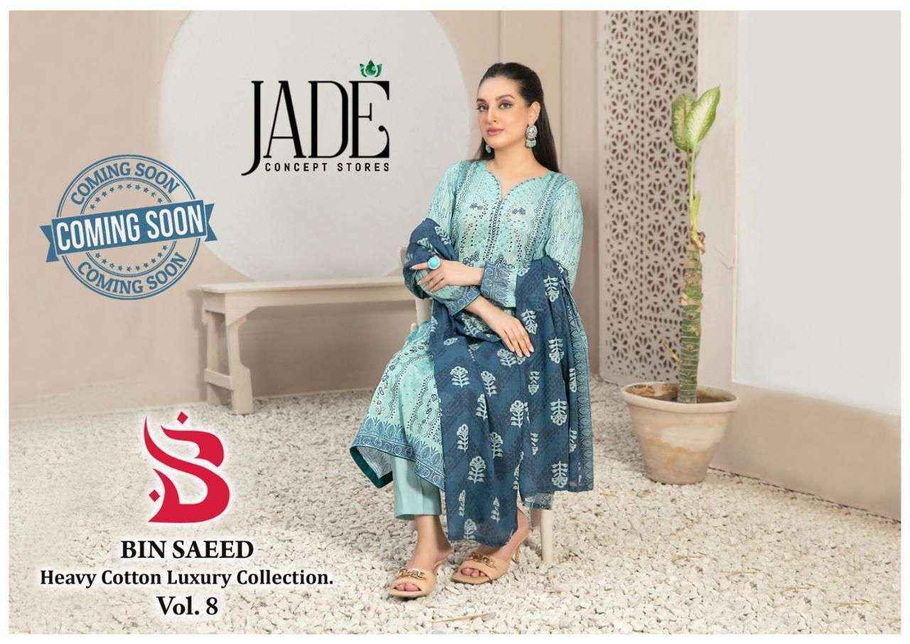 Jade Bin Saeed Heavy Luxury Vol 8 Cotton Dress Material 6 pcs Catalogue