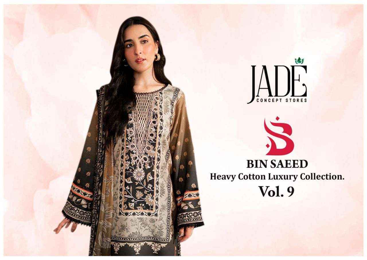 Jade Bin Saeed Heavy Luxury Vol 9 Cotton Dress Material 6 pcs Catalogue