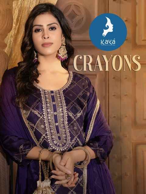 Kaya Crayons Readymade Russian Silk Jacquard Kurti Combo 6 pcs Catalogue