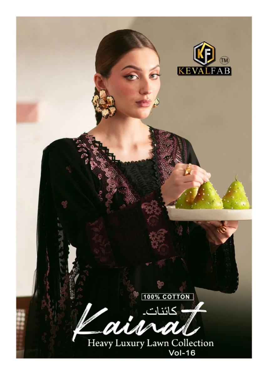 Keval Fab Kainat Vol 16 Lawn Cotton Dress Material 6 pcs Catalogue