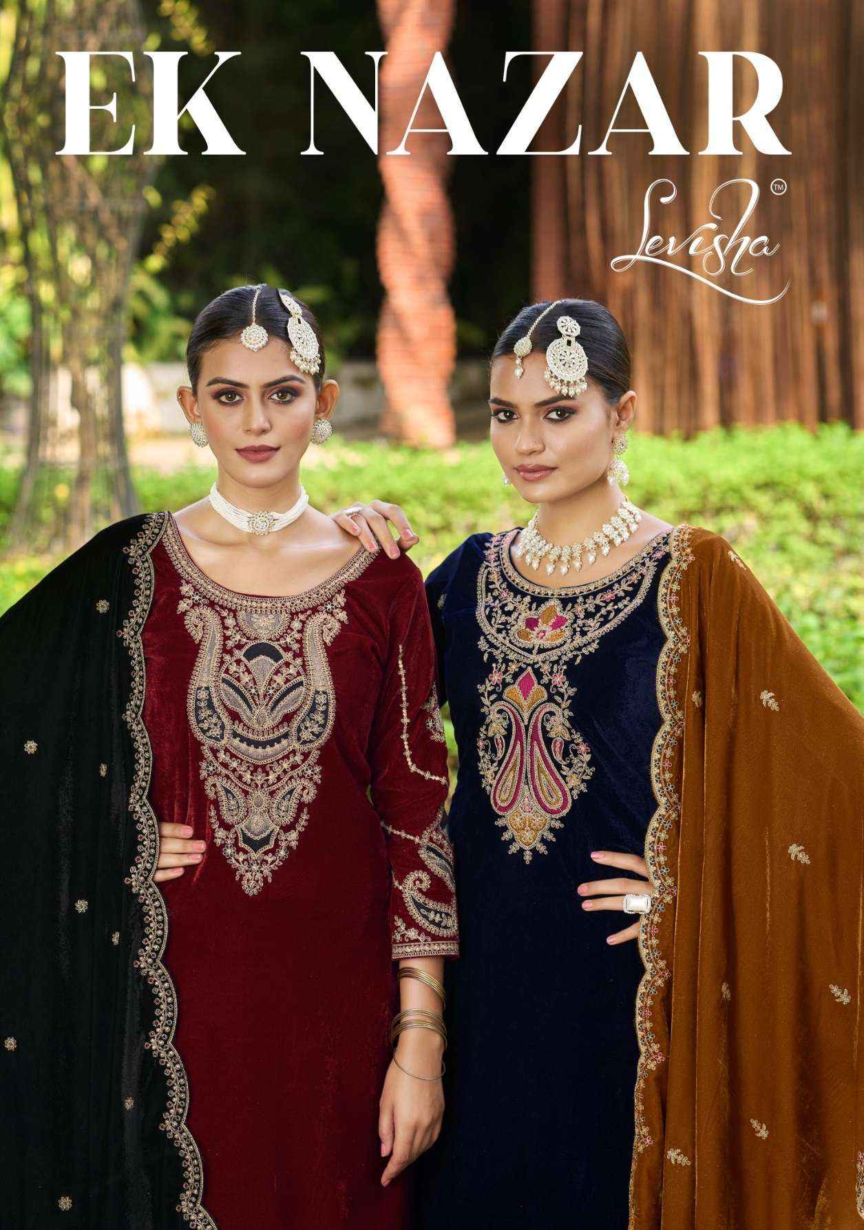 Levisha Ek Nazar Velvet Dress Material 6 pcs Catalogue