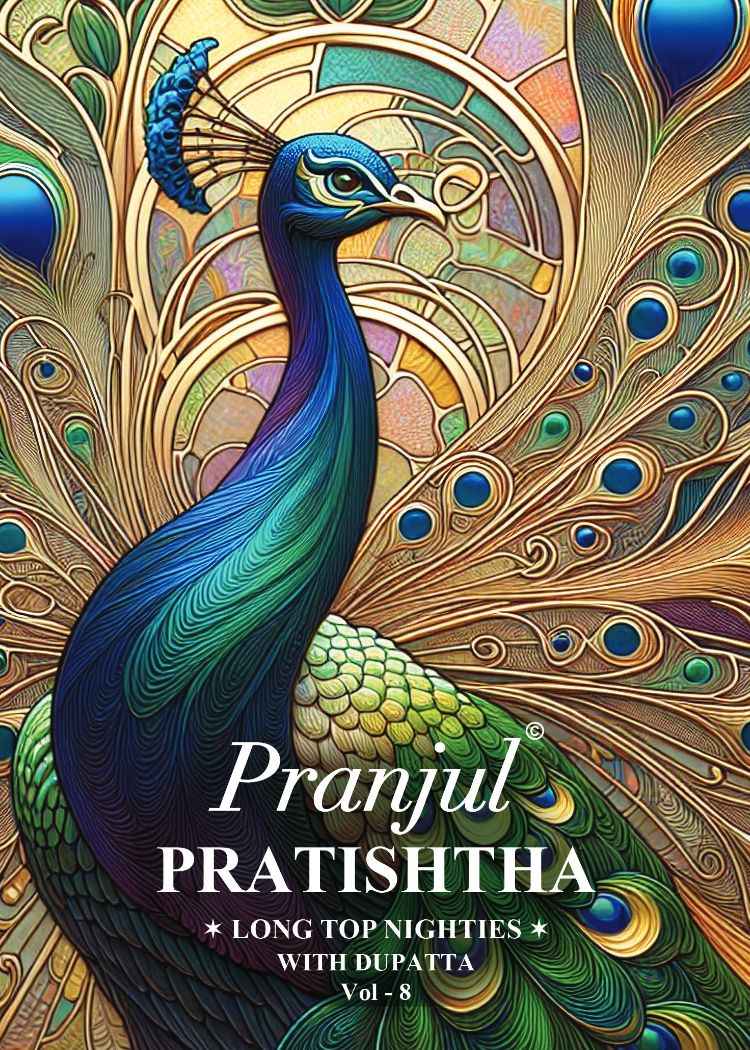 Pranjul Pratishtha Vol 8 Cotton Nighties With Dupatta 24 pcs Catalogue