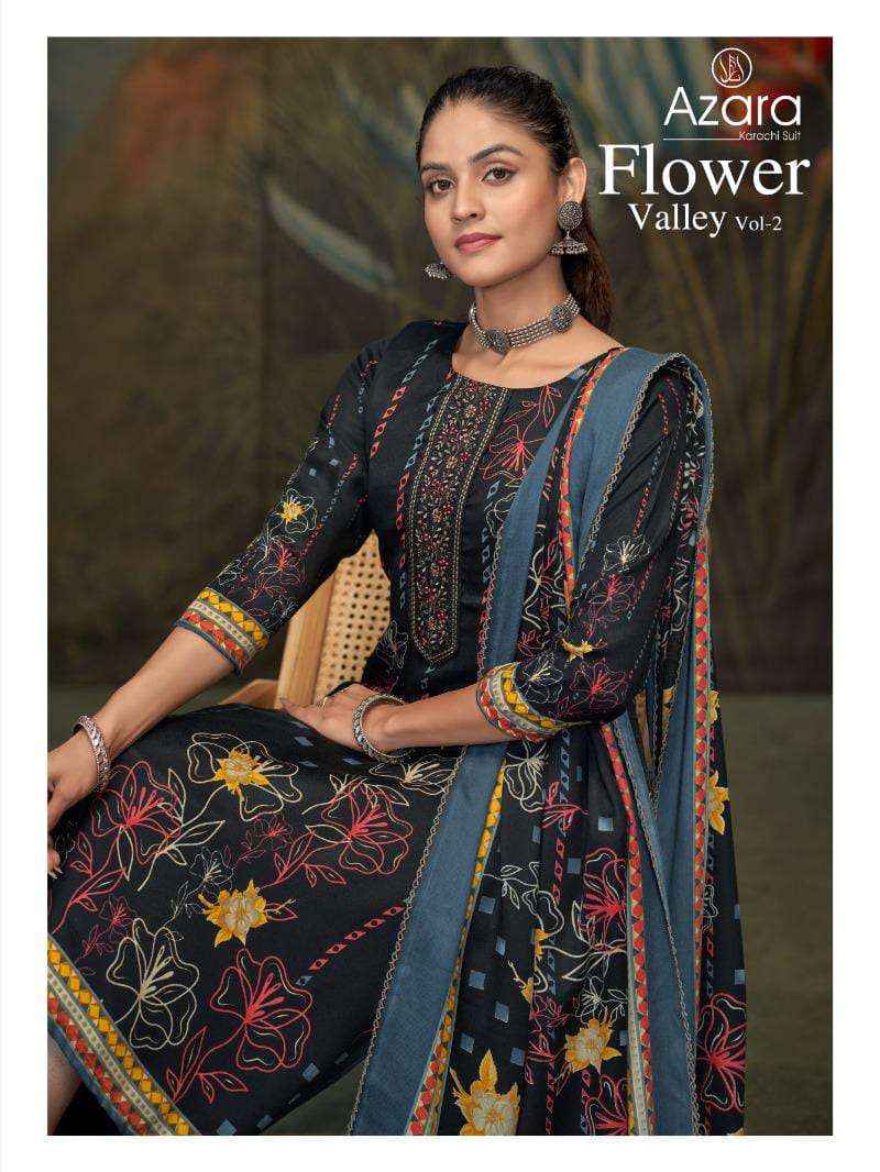 Radhika Azara Flower Valley Vol 2 Cambric Cotton Dress Material 4 pcs Catalogue