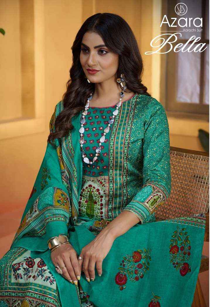 Radhika Fashion Azara Bella Jam Cotton Dress Material 4 pcs Catalogue