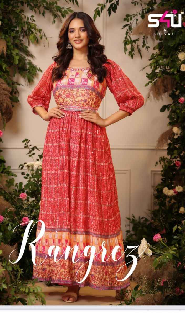 S4U Rangrez Vol 2 Chinon Kurti 5 pcs Catalogue